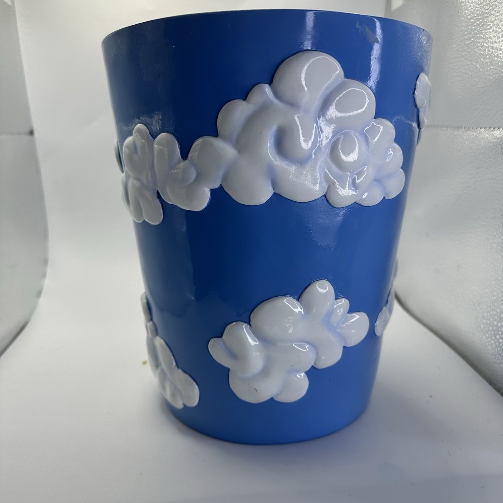 Universal Studios Sitting Ducks Blue Clouds Bathroom Waste Basket Whimsical HTF